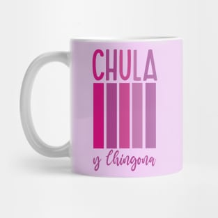 Chula y chingona feminist purple retro chicana pride mexican slang Mug